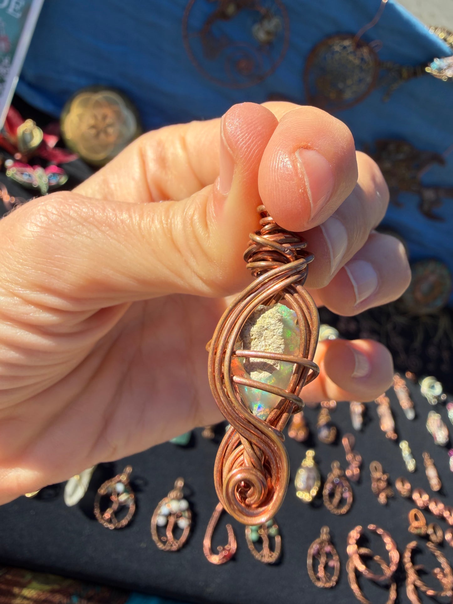 Australian Opal Copper Pendant: The Prism of Truth & Protection