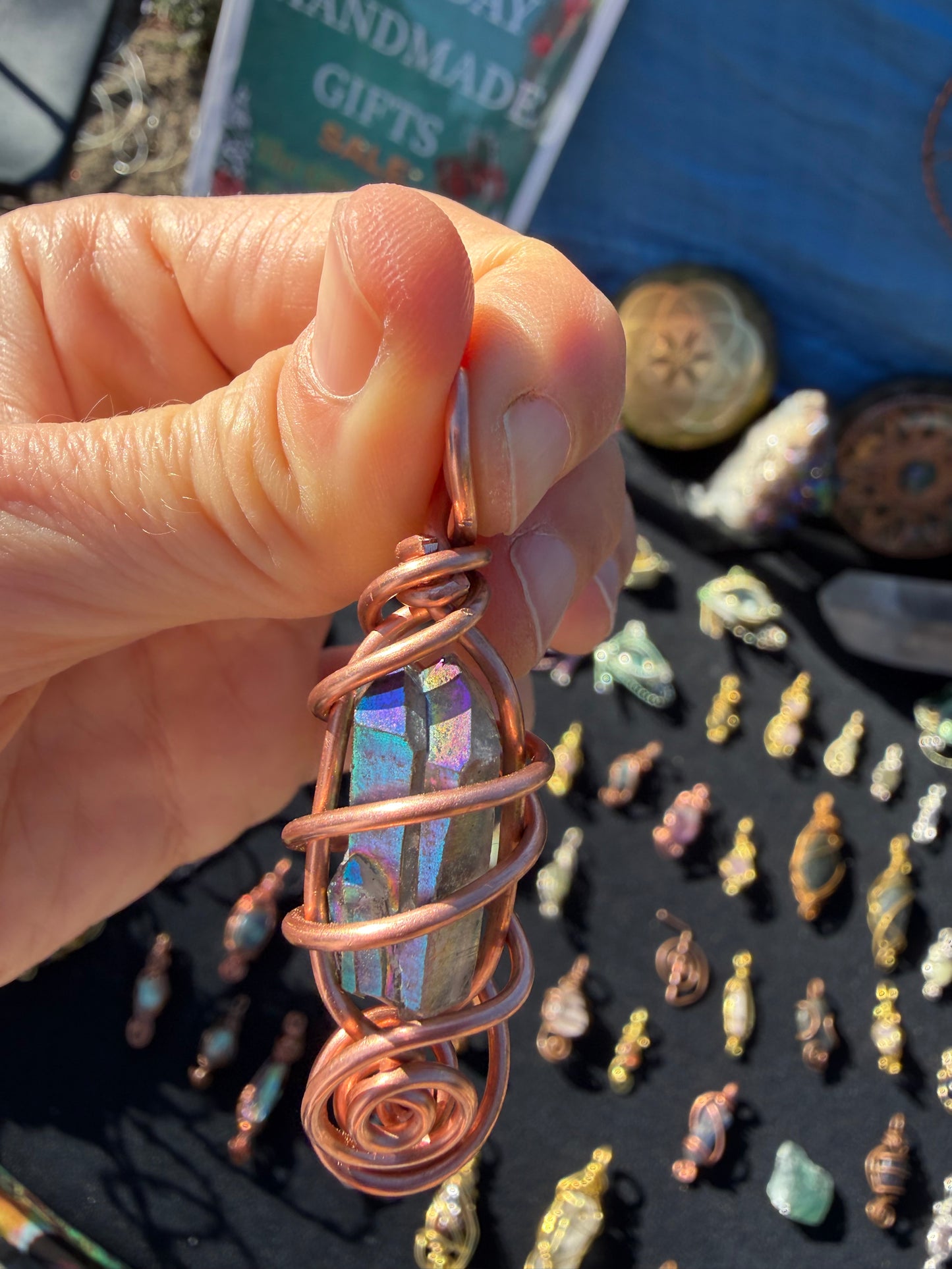 The Sovereign Union:Double terminated double twin titanium quartz crystal