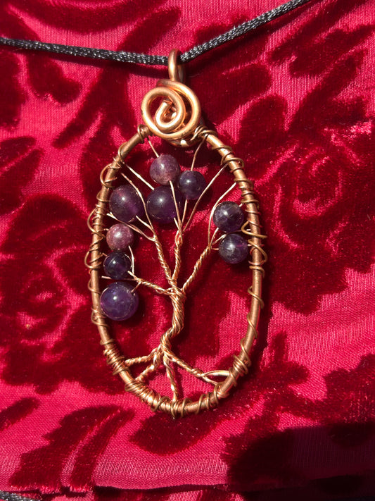 Amethyst tree pendant ￼