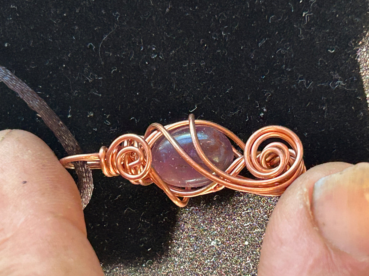 Amethyst, violet energy chakra cleansing necklace pendant ￼