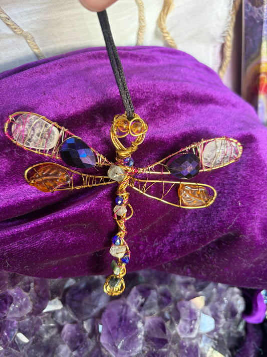 Brass labradorite dragonfly