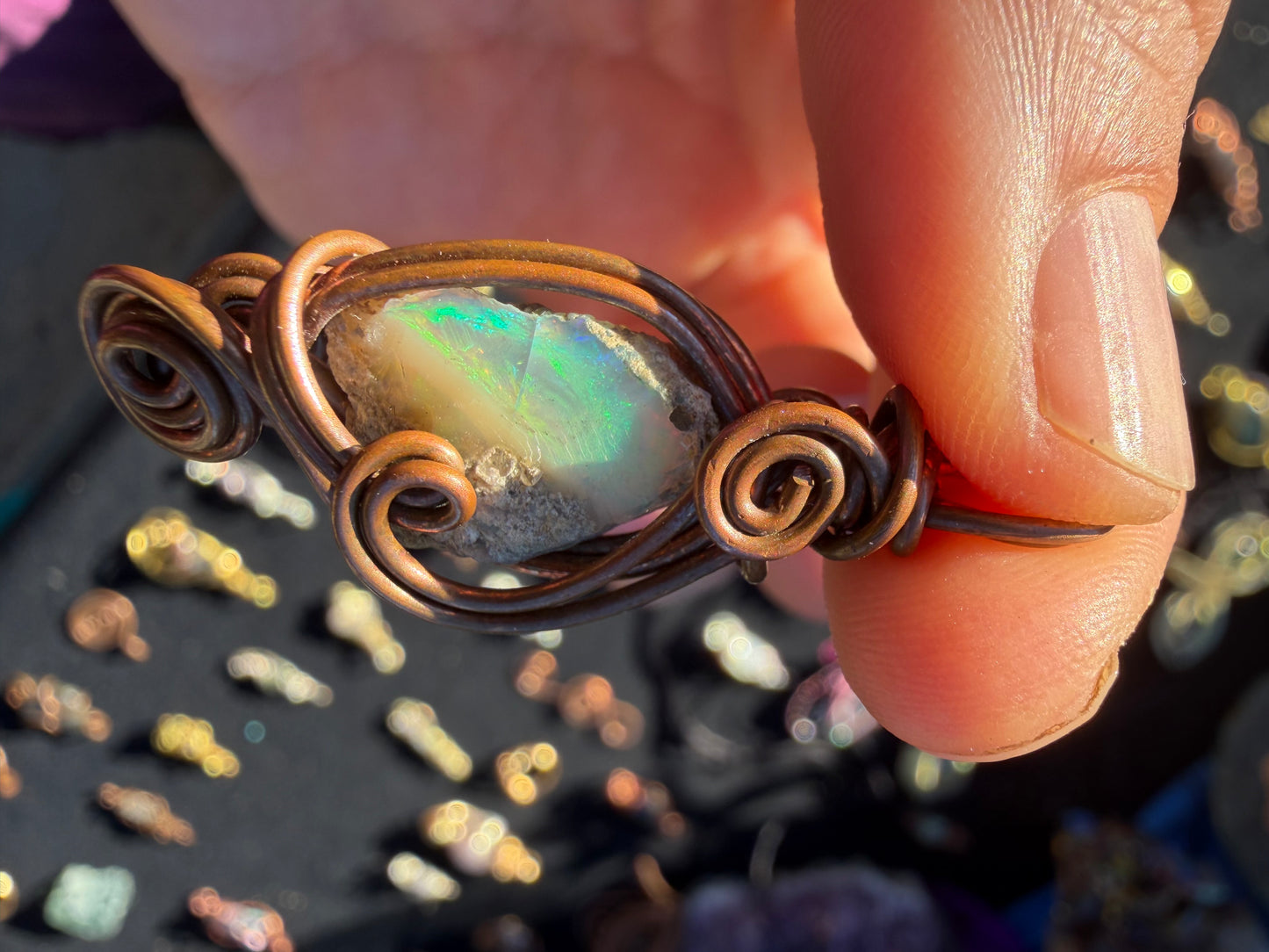 The Ocean-Flame Opal Pendant