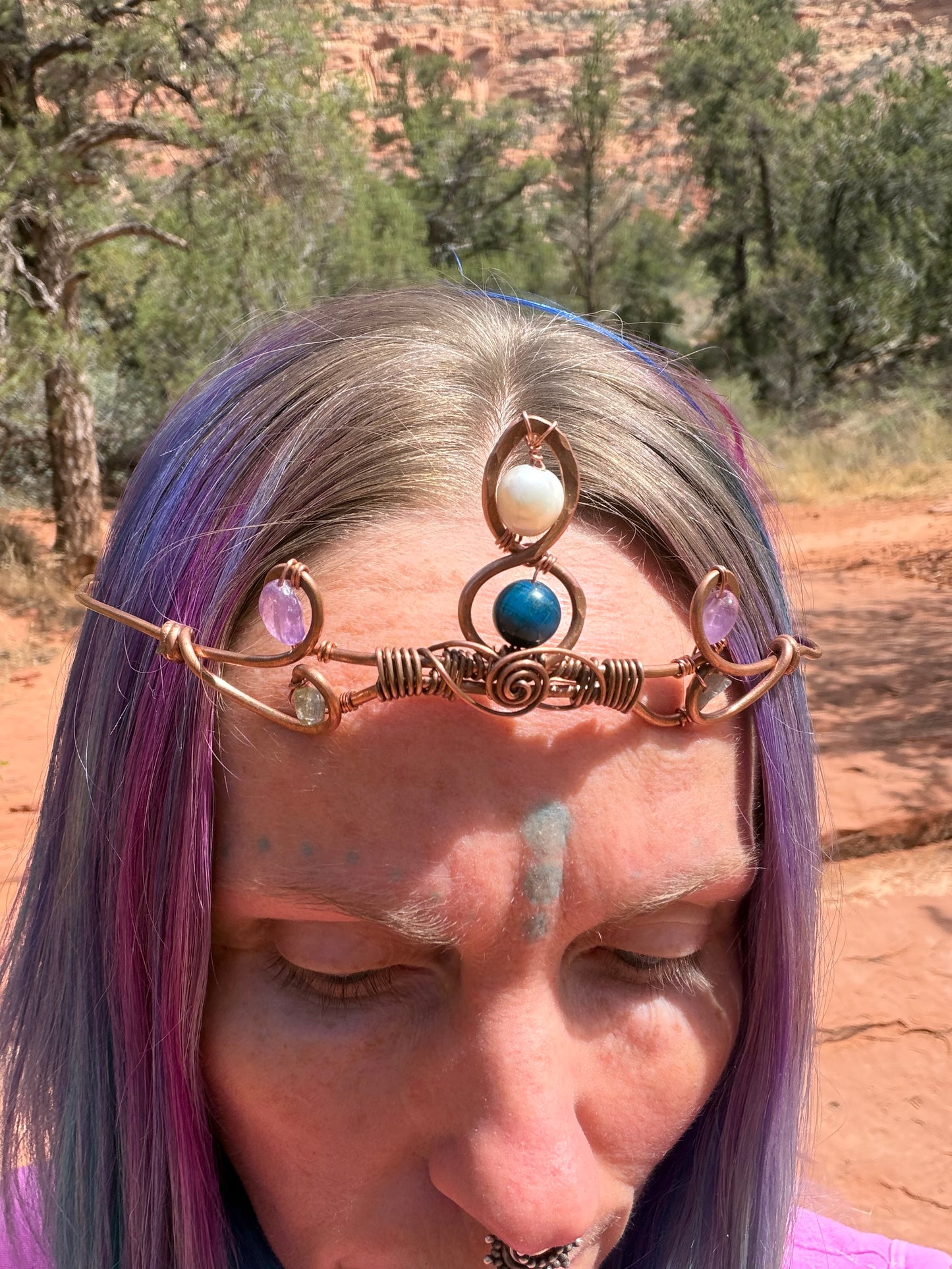Lumerian Priestess copper crown