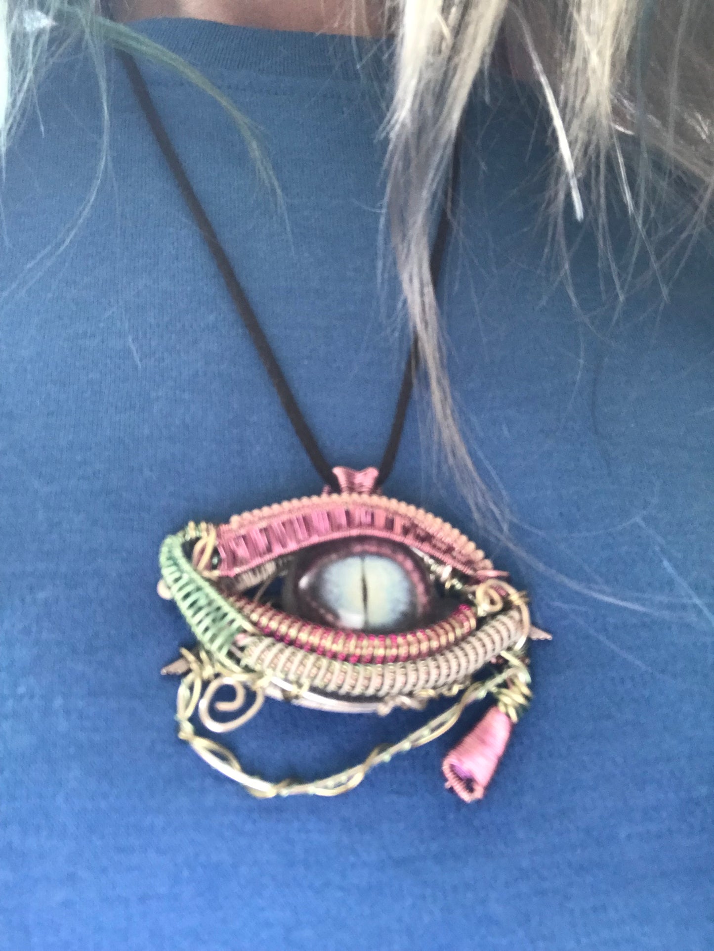 All seeing eye purple dragon of infinite possibilities pendant