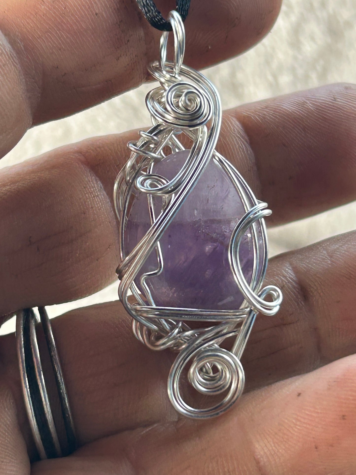 Amethyst necklace pendant for connecting you into your hire self ￼