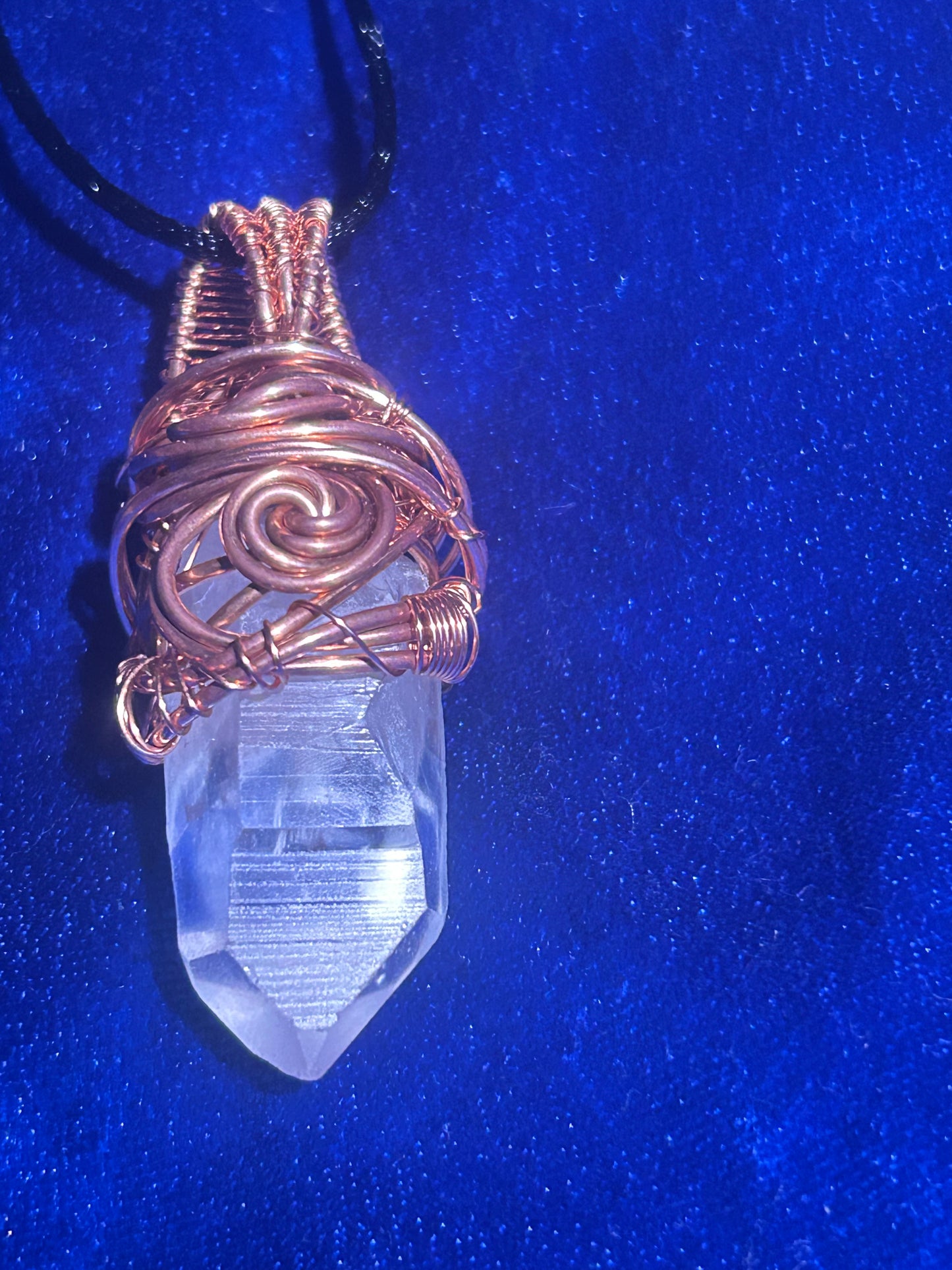 Lemurian crystal pendant