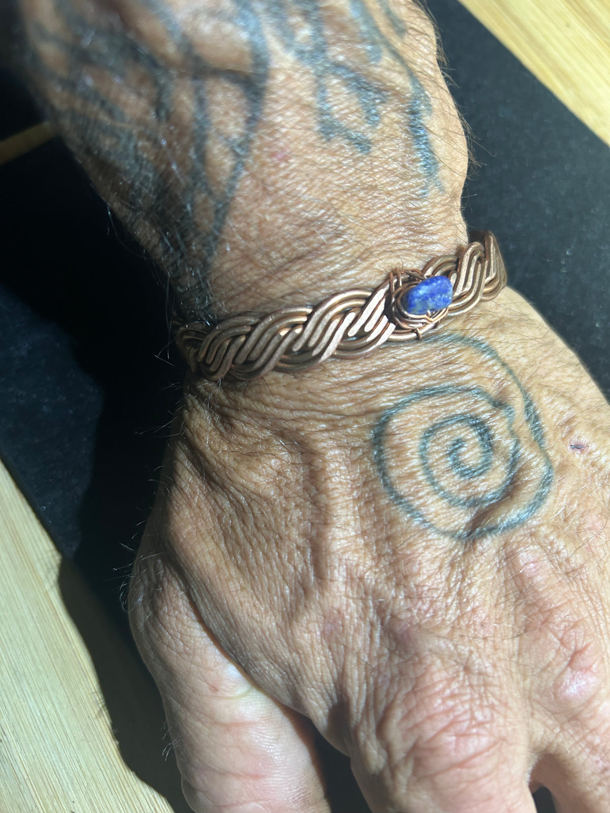 Lapis lazuli communication copper healing assist bracelet