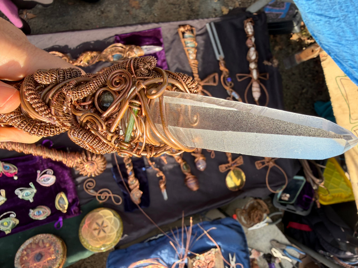 🐍 Kundalini Awakening Lemurian Crystal and gem Wand