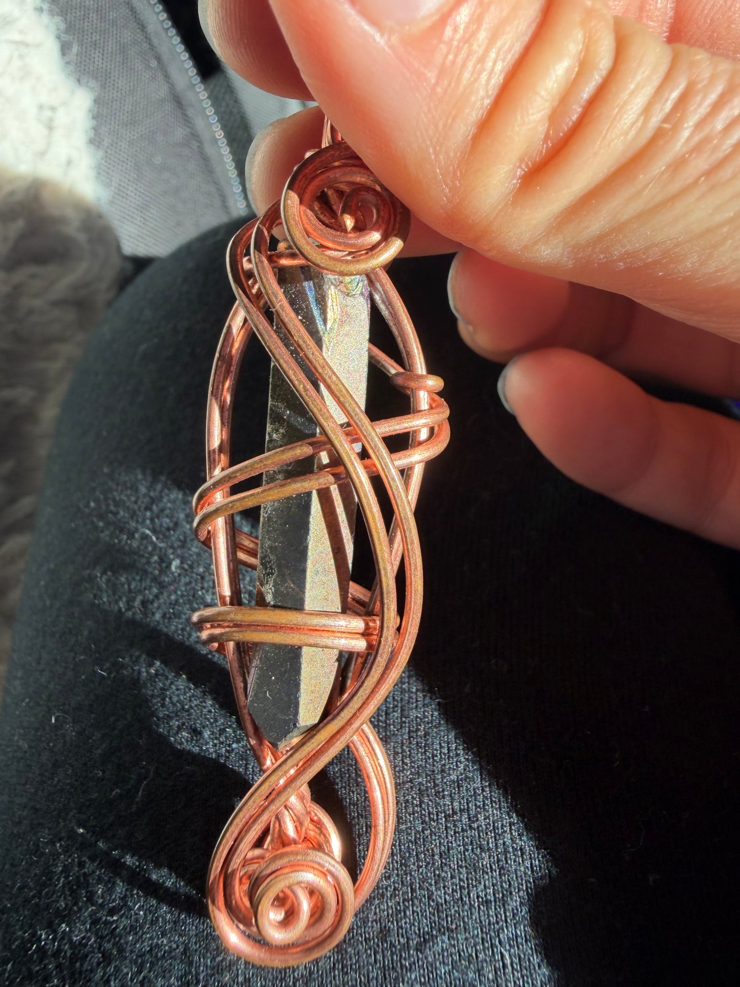 ✨ “Cosmic Current Copper-Wrapped Titanium Quartz” ✨