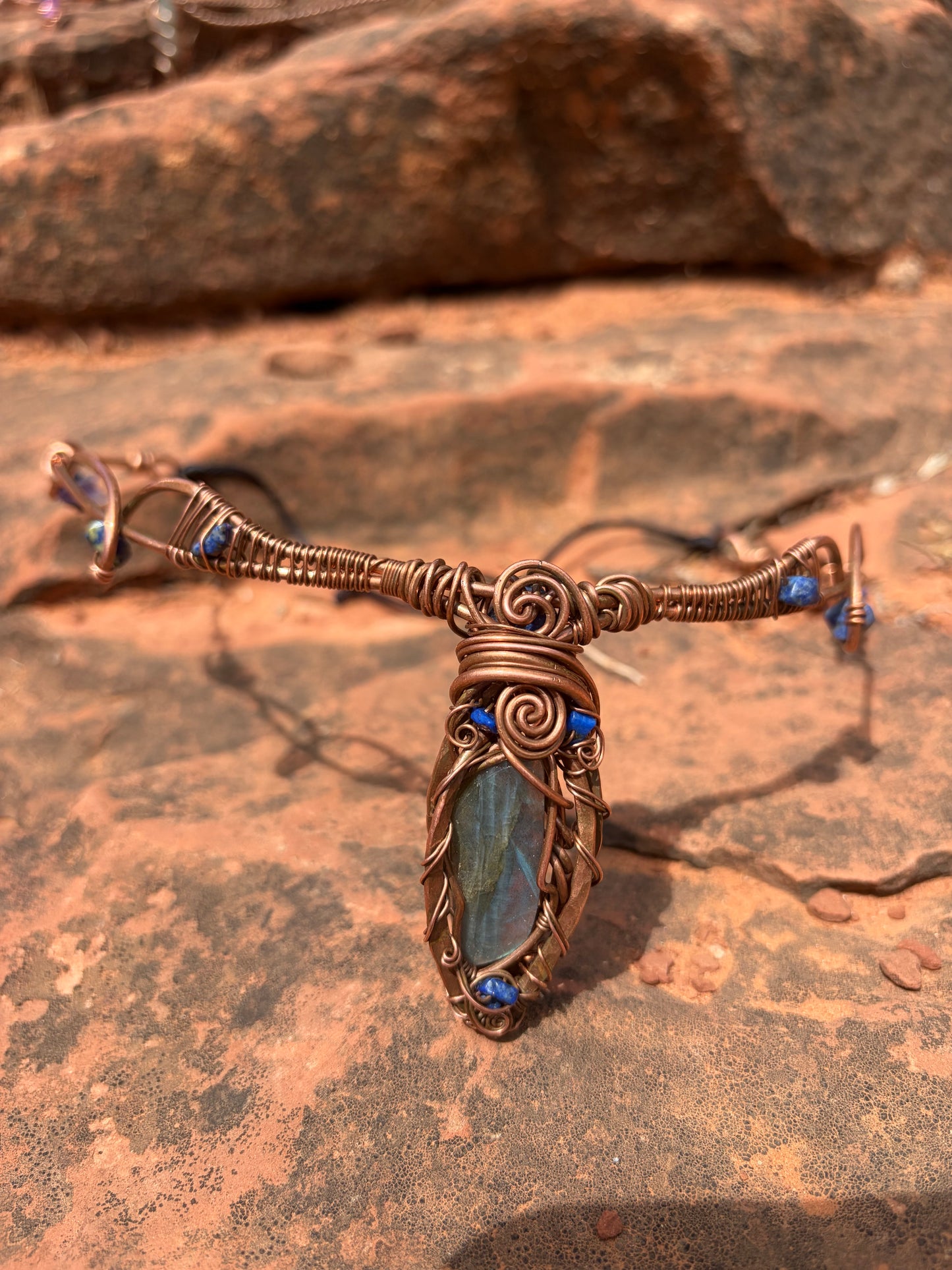 Labradorite copper crown