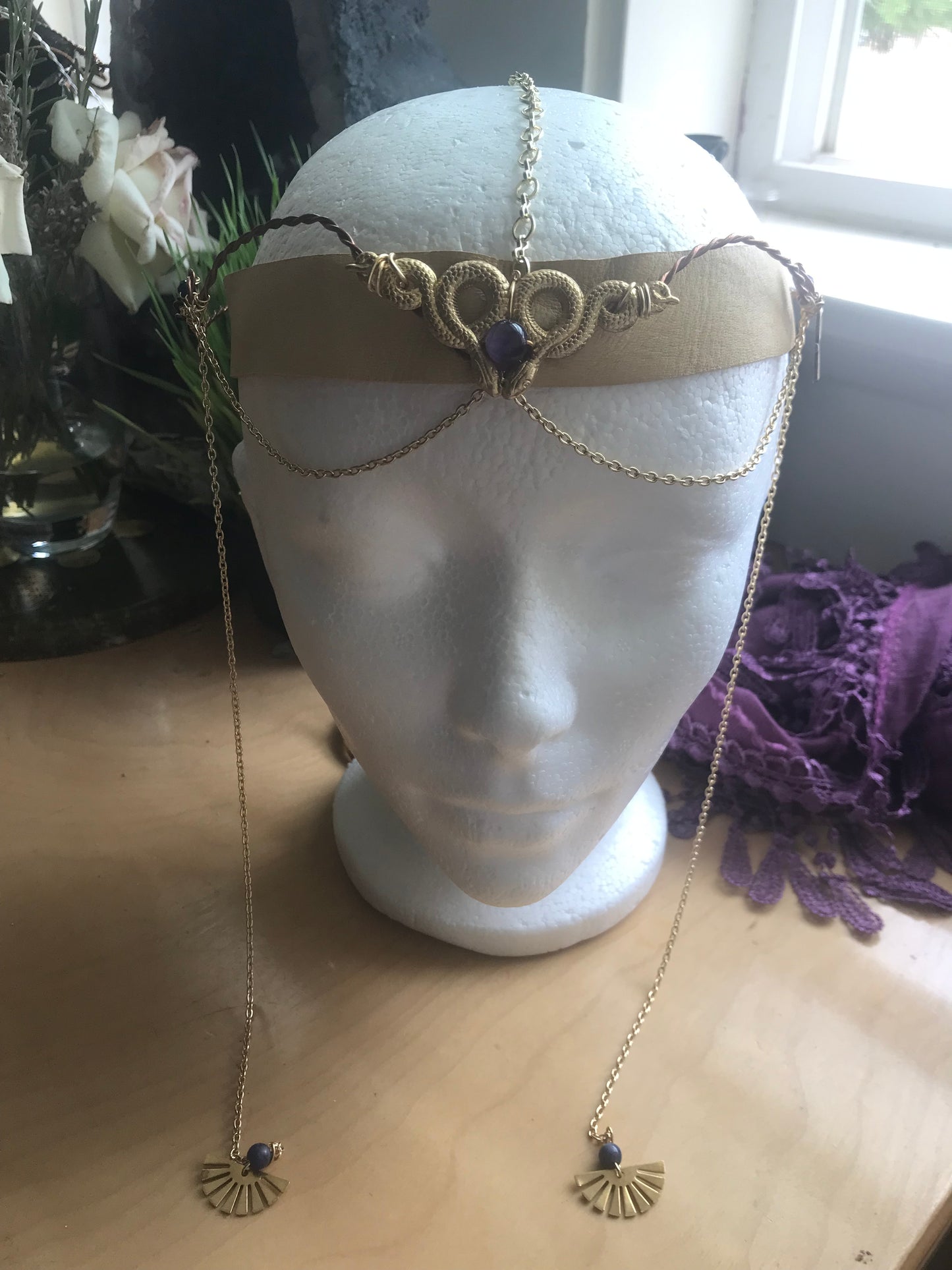 Kundalini awakening leather head band crown