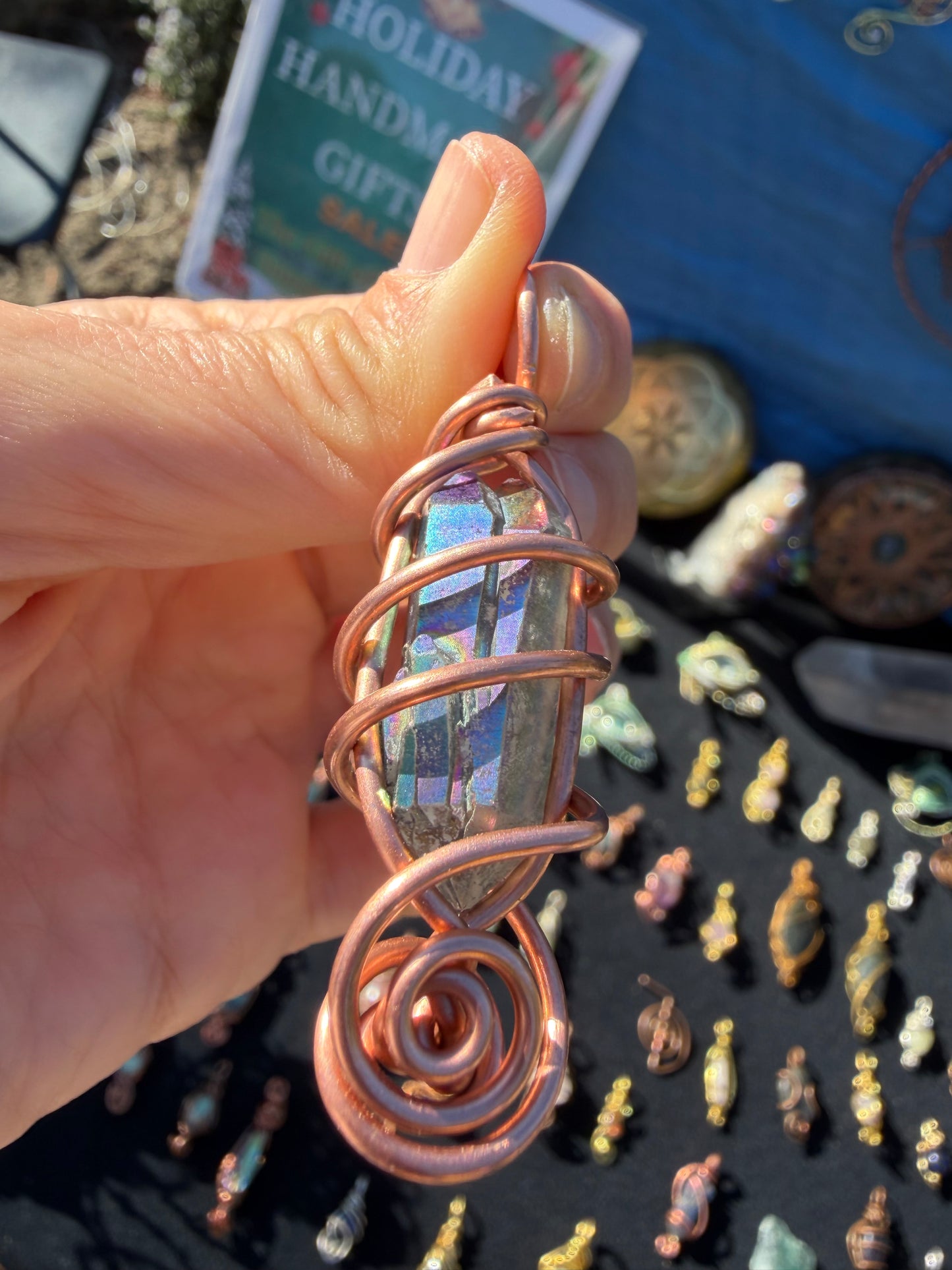 The Sovereign Union:Double terminated double twin titanium quartz crystal