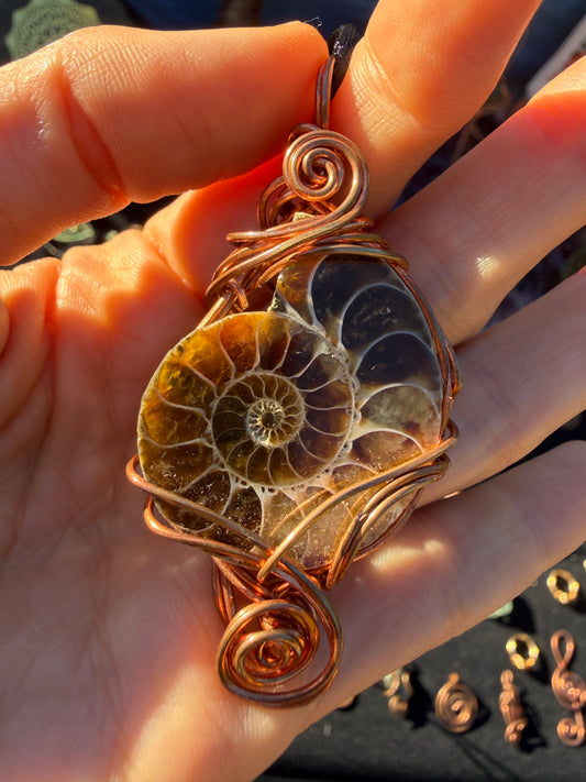🌀 The Spiral of Life Ammonite Pendant