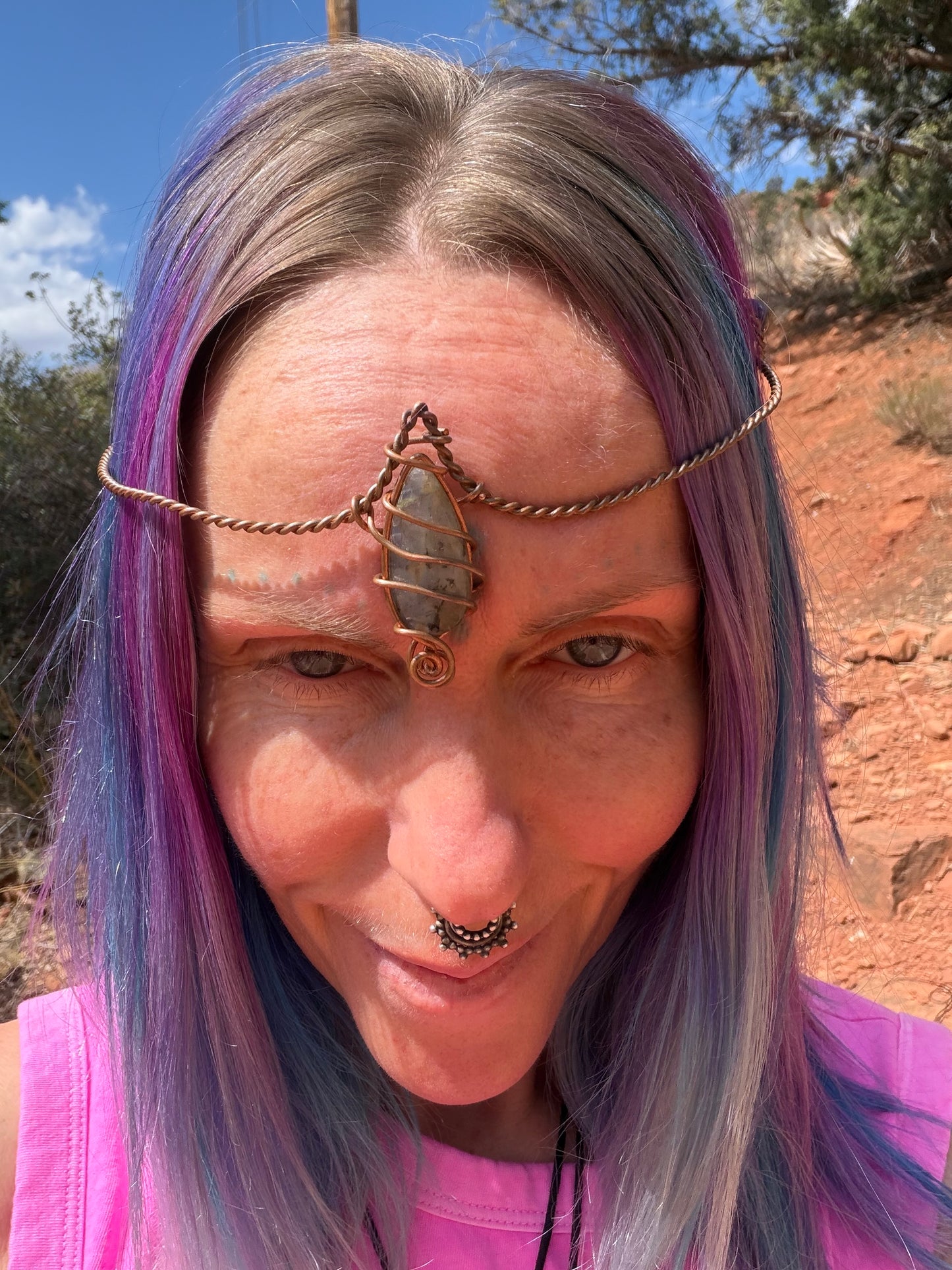 Copper Cupid length labradorite crown
