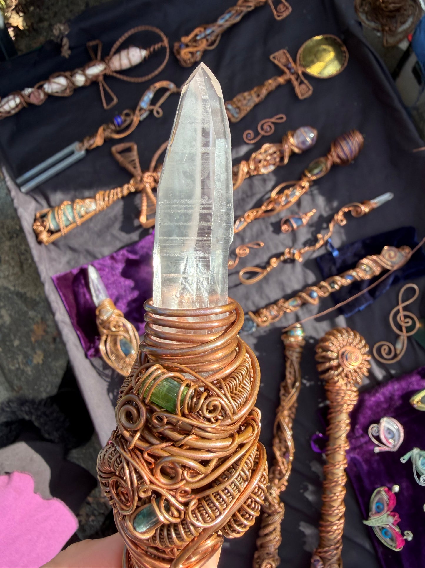 🐍 Kundalini Awakening Lemurian Crystal and gem Wand
