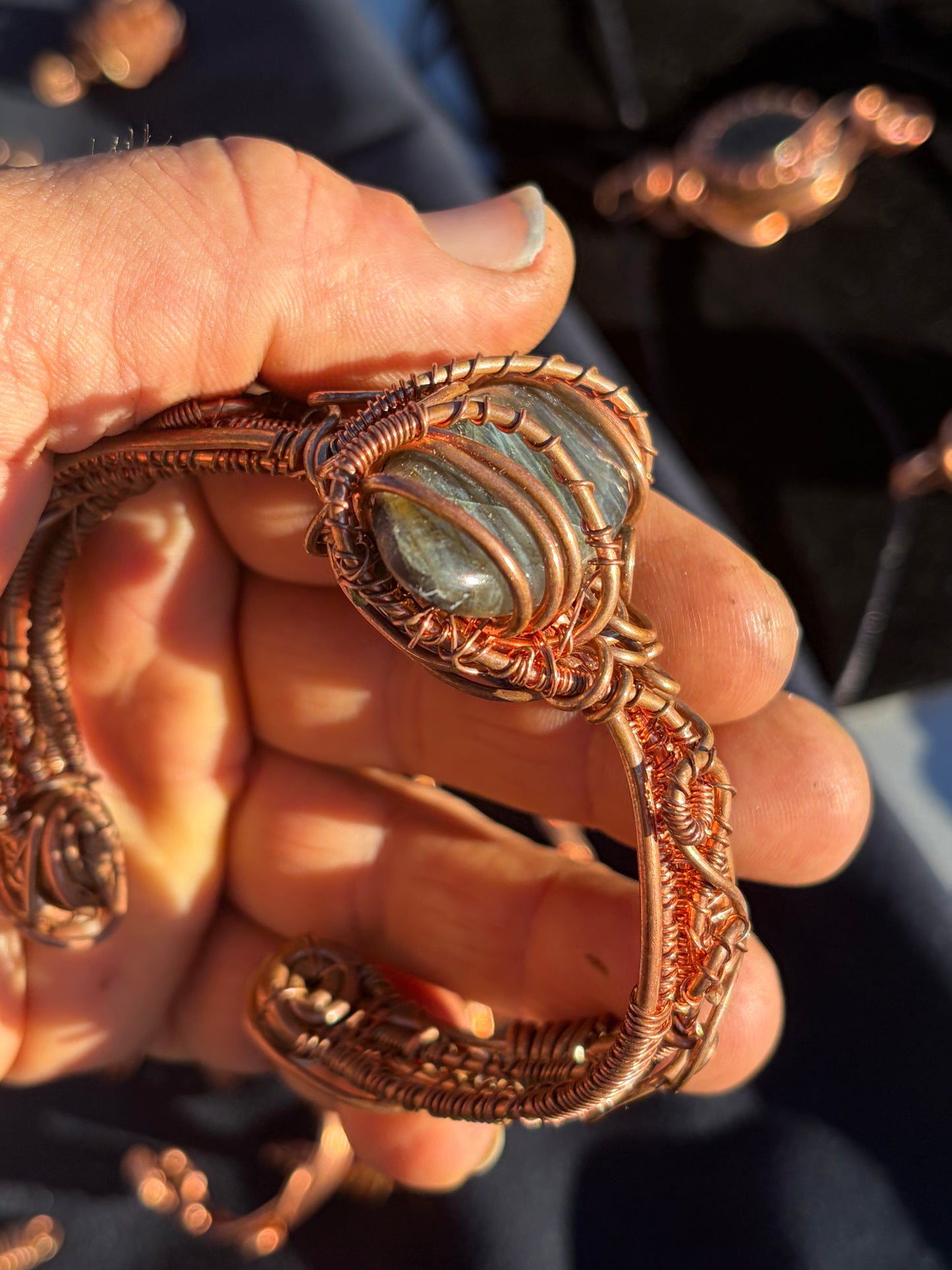 Labradorite copper Paradot lapis lazuli emerald bracelet ￼