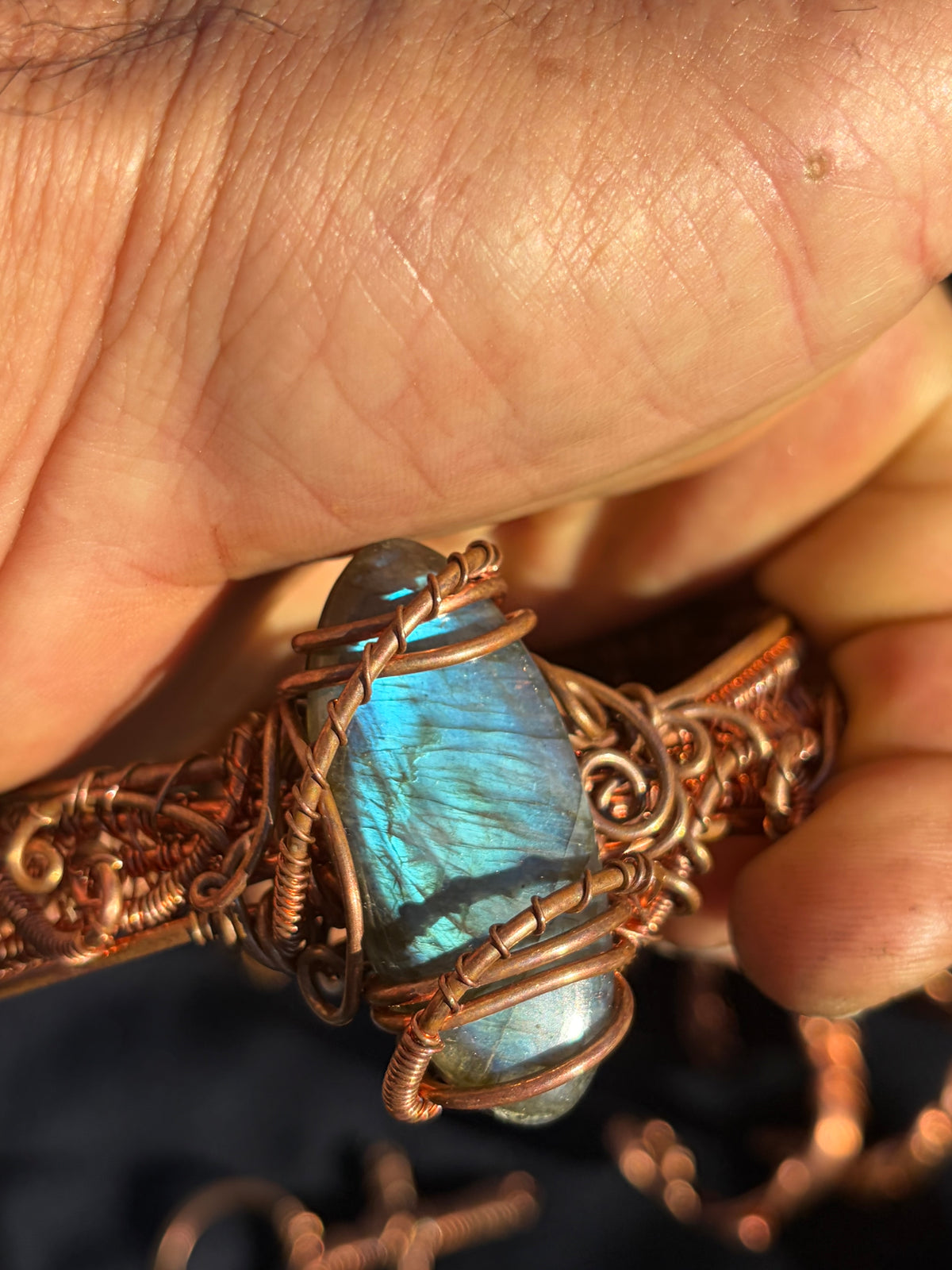 Labradorite copper Paradot lapis lazuli emerald bracelet ￼
