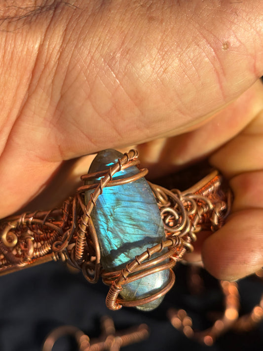Labradorite copper Paradot lapis lazuli emerald bracelet ￼