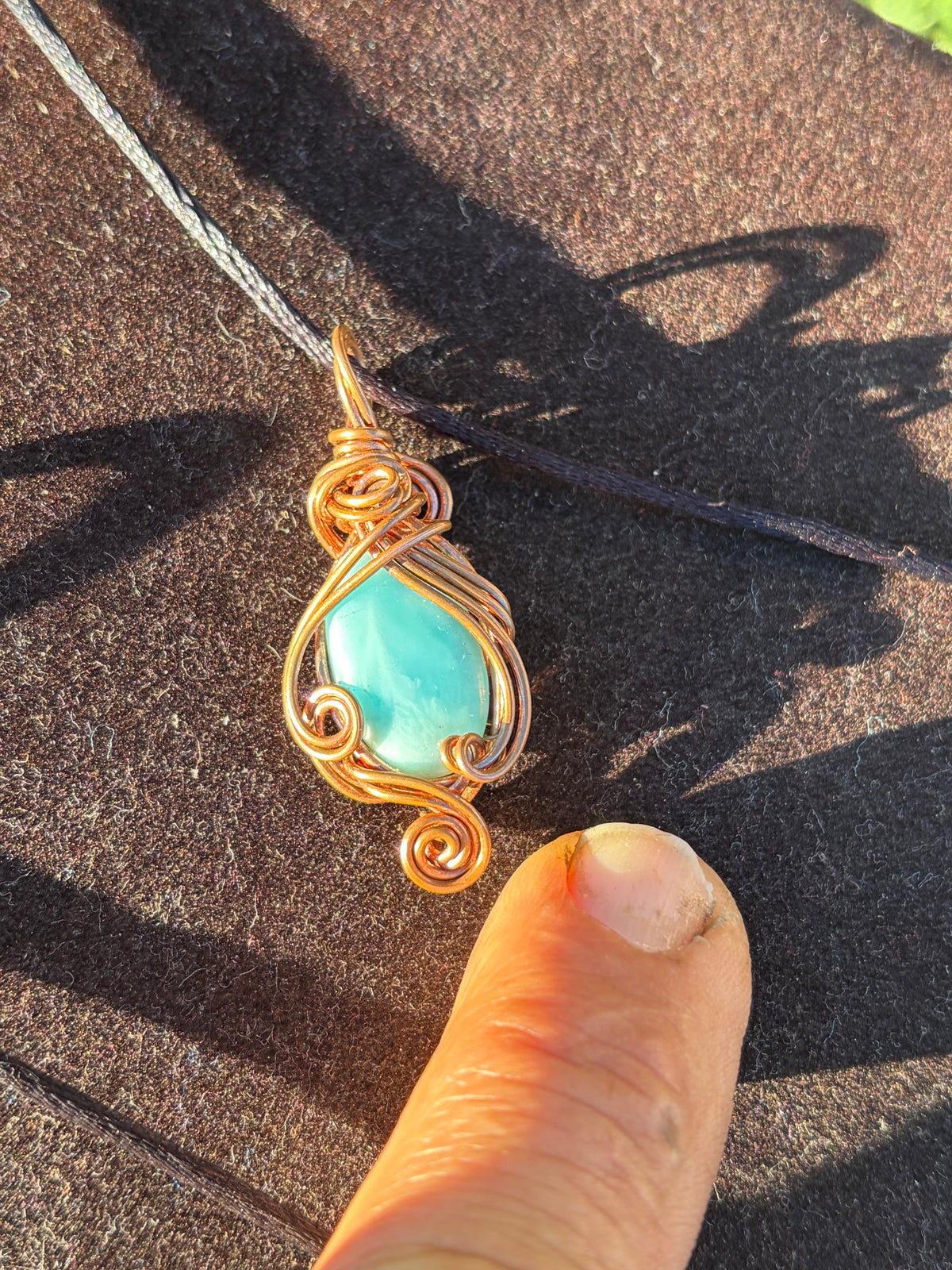 Larimar pendant, also known as the Dolphin stone ￼
