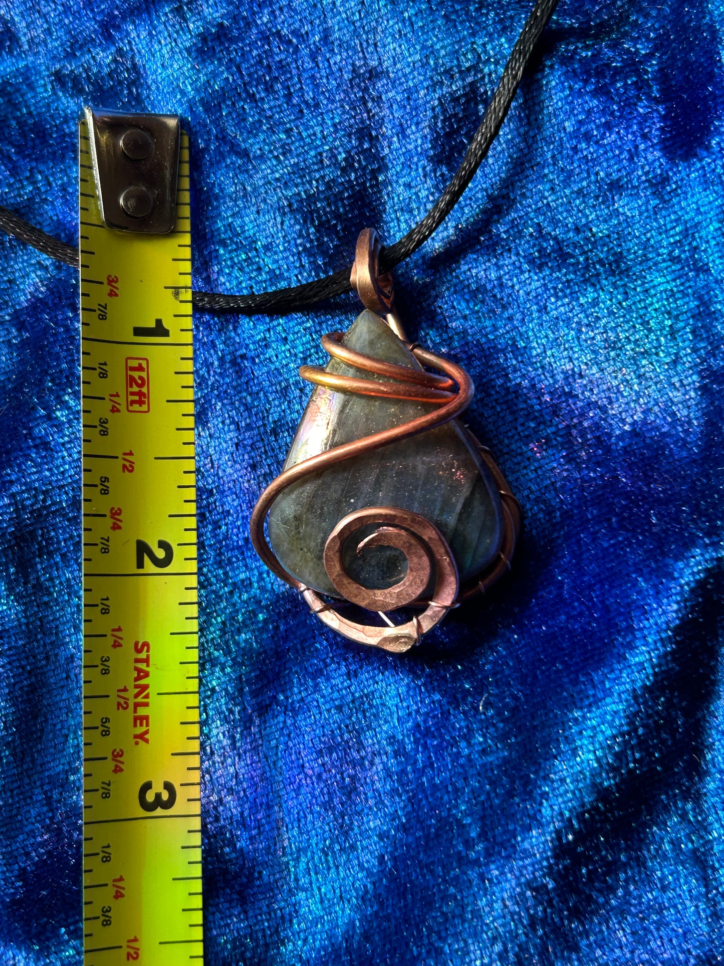 Labradorite copper pendant