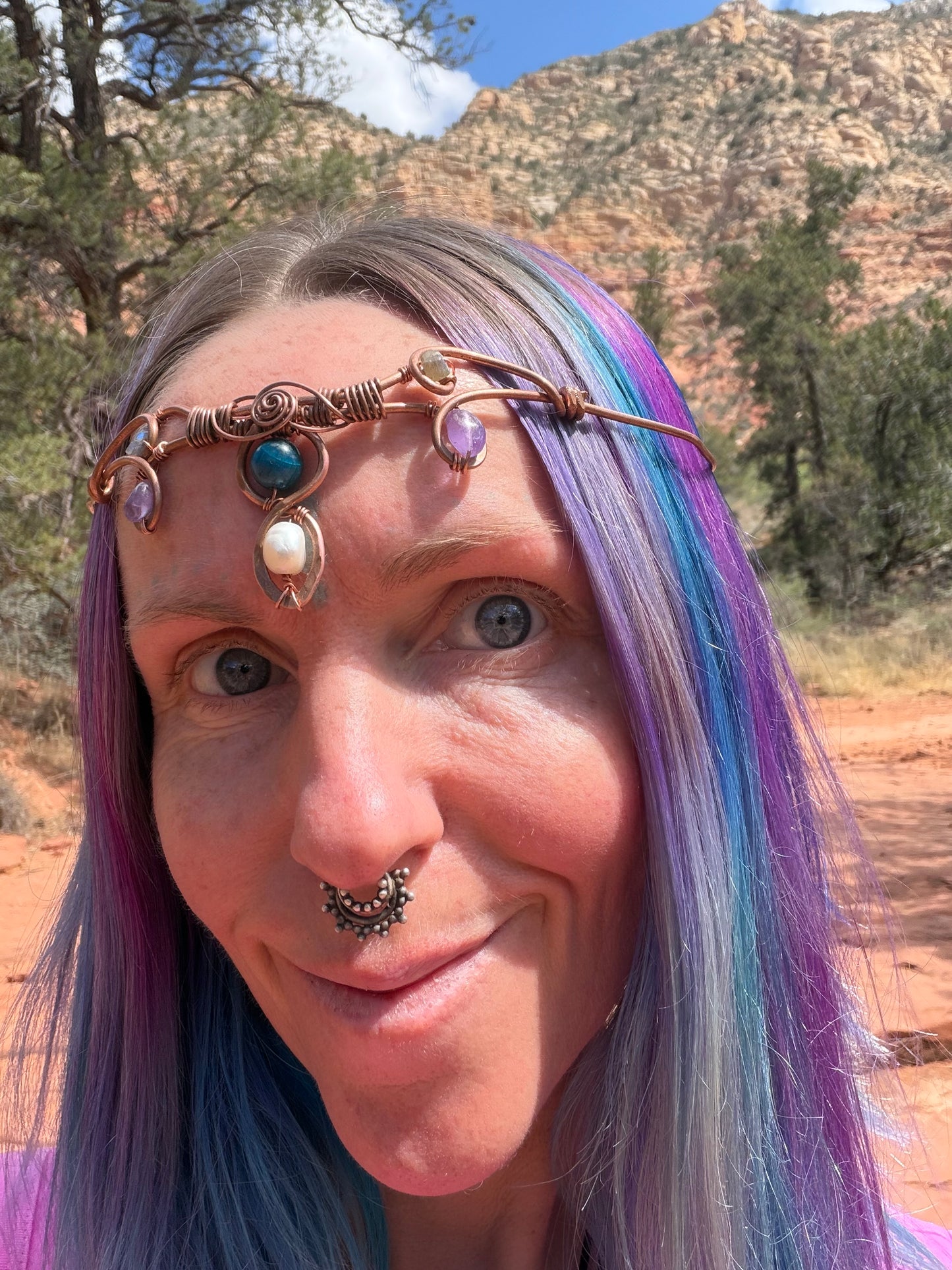Lumerian Priestess copper crown