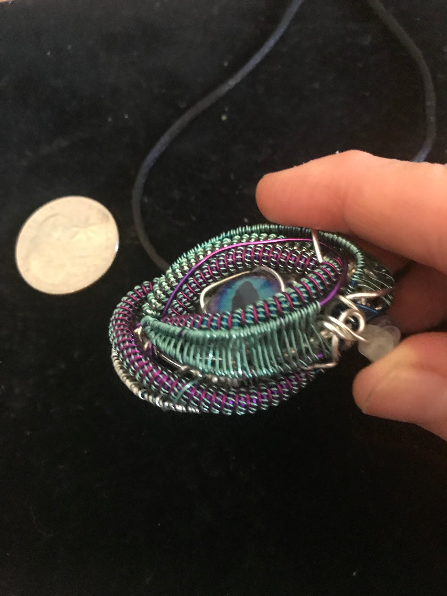 3rd eye wire wrapped gemstone amulet