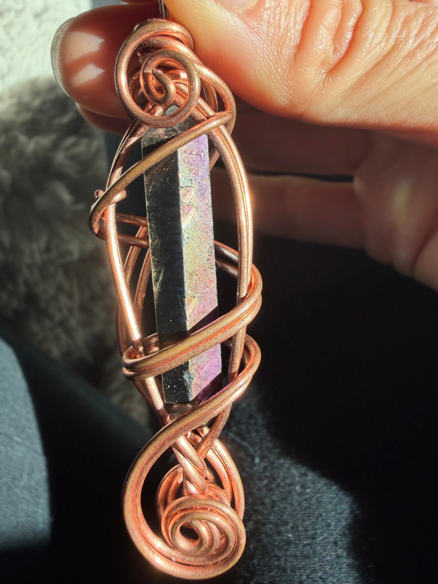 ✨ “Cosmic Current Copper-Wrapped Titanium Quartz” ✨