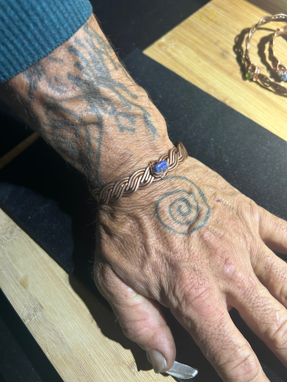 Lapis lazuli communication copper healing assist bracelet
