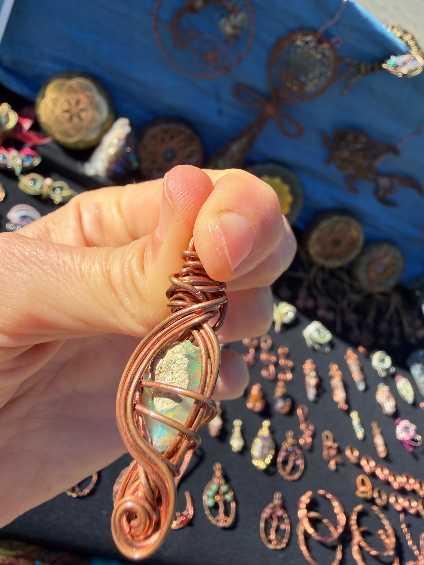 Australian Opal Copper Pendant: The Prism of Truth & Protection