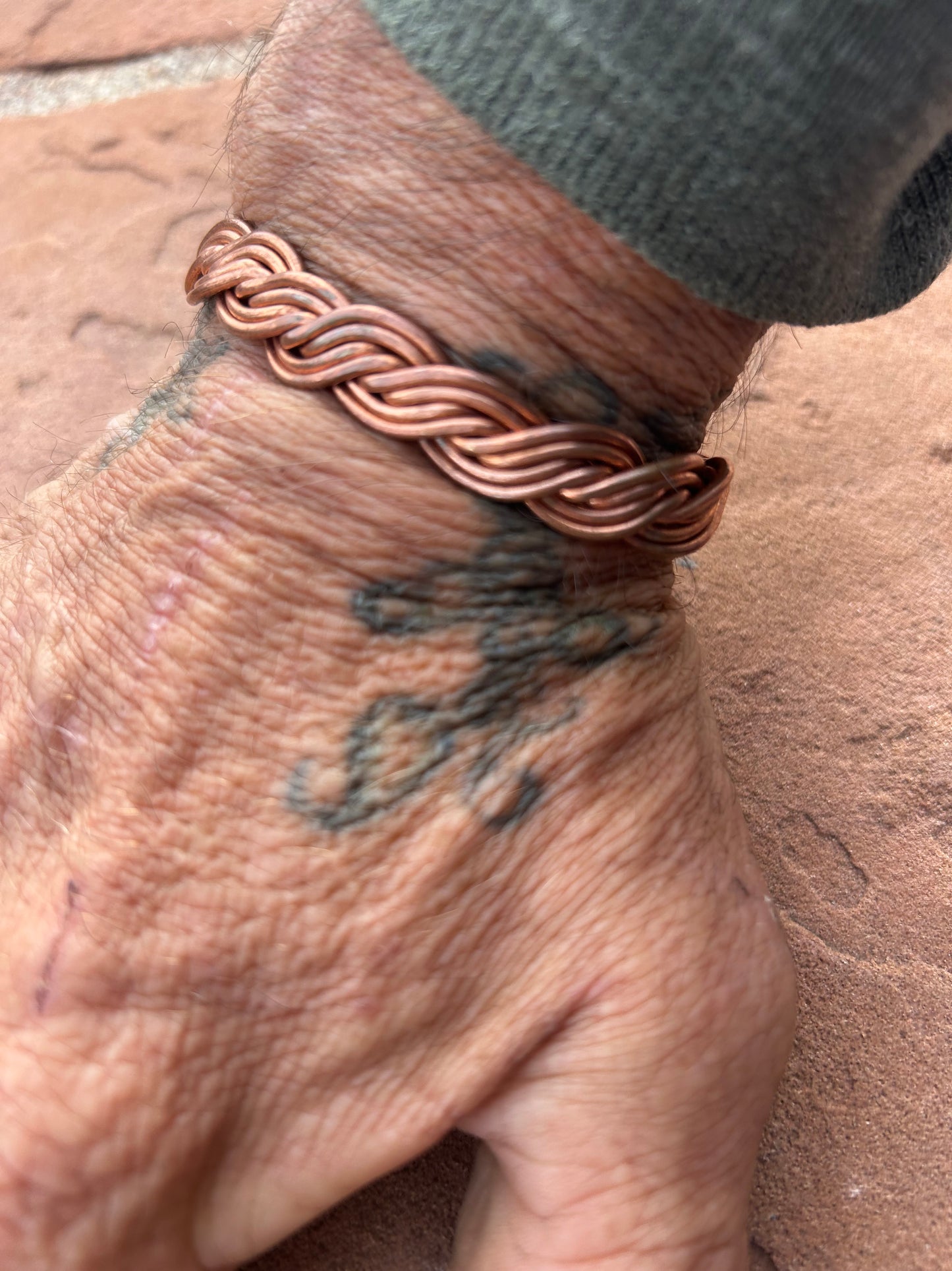 Real pure woven copper bracelet for healing support