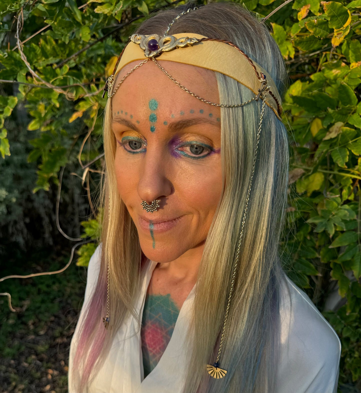 Kundalini awakening leather head band crown