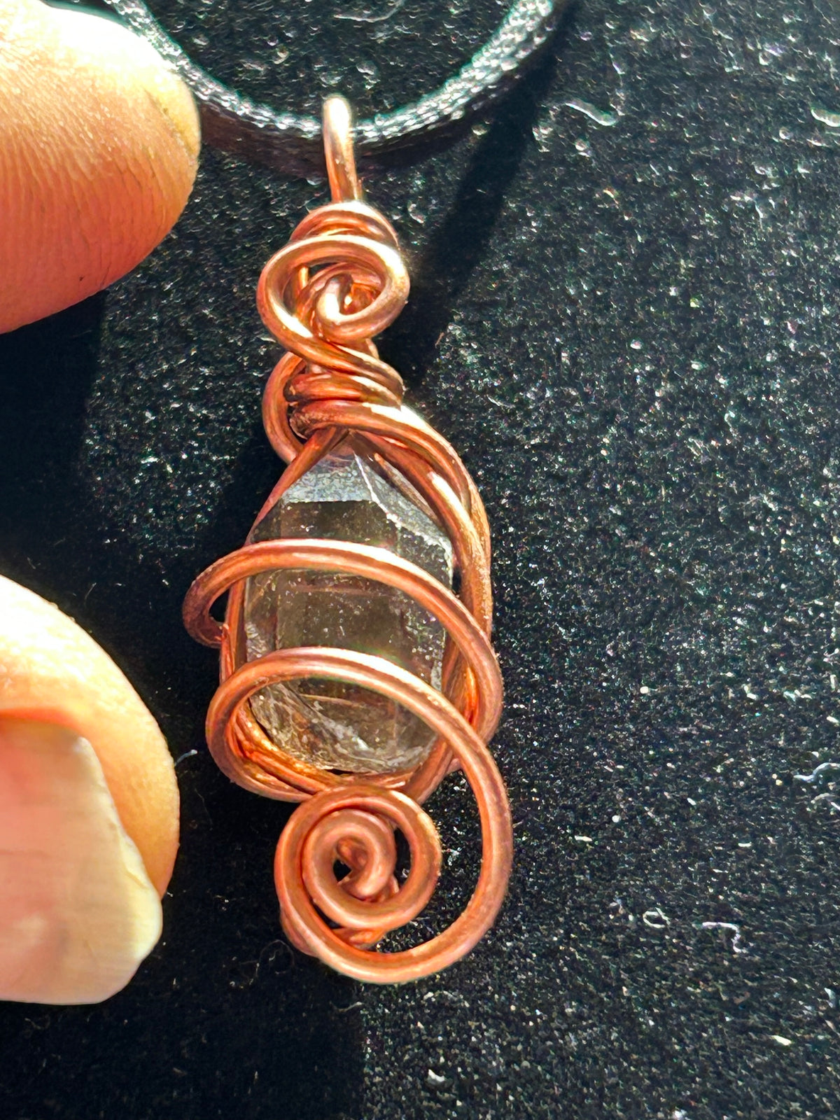 Quartz crystal necklace, pendant to magnify and amplify your good energy