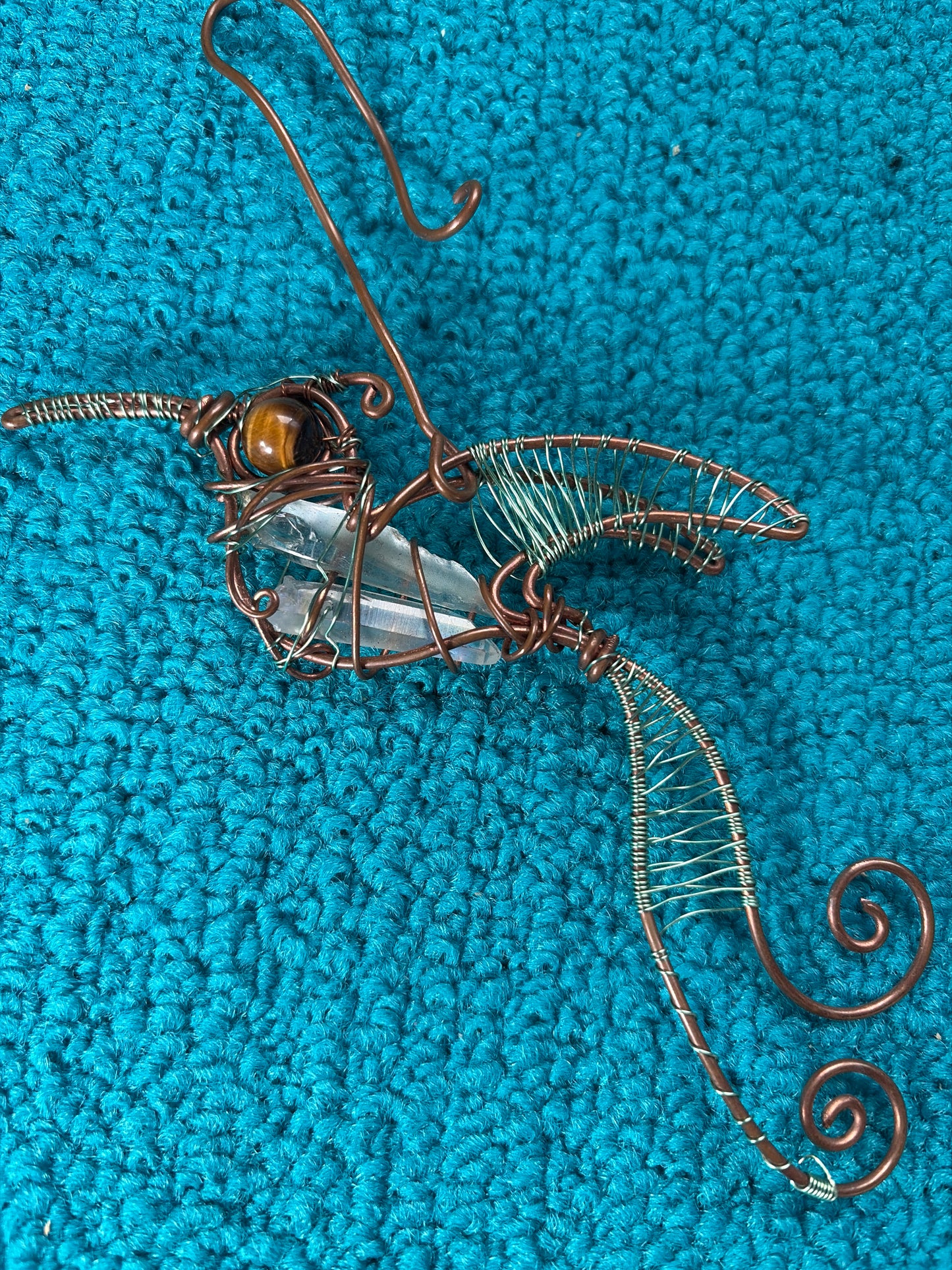 Hummingbird suncatcher, copper gemstone