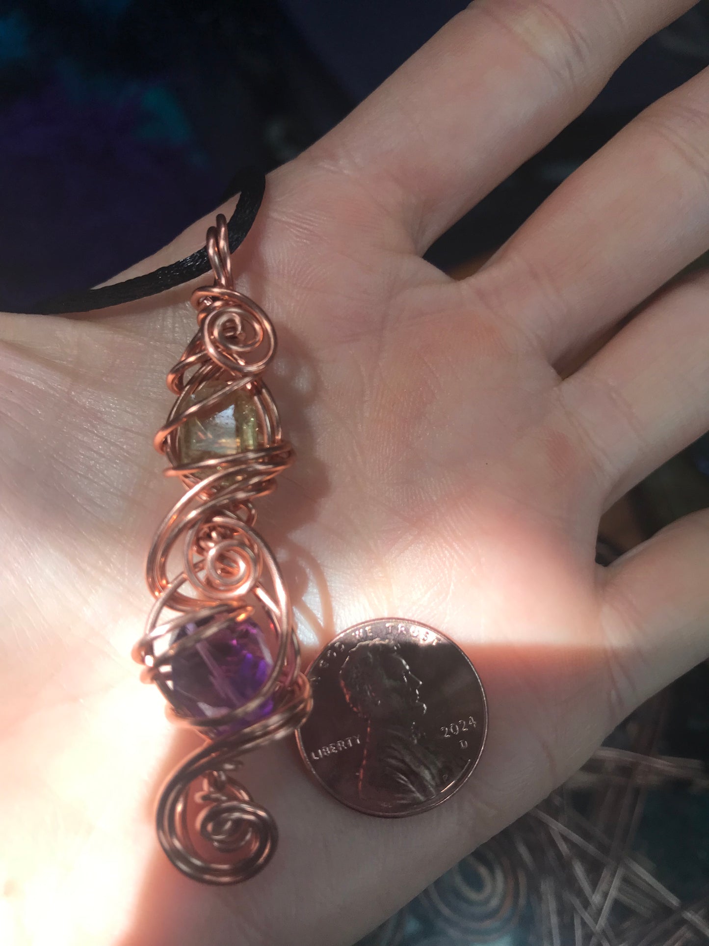 Citrine & amethyst necklace