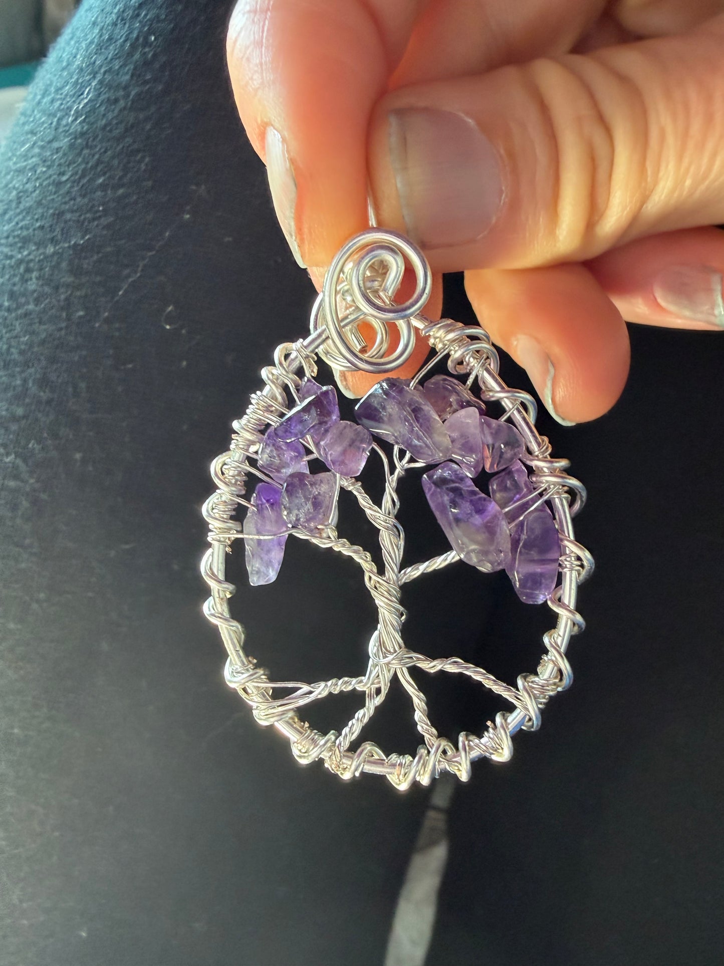 Amethyst Wisdom Tree of Life Pendant