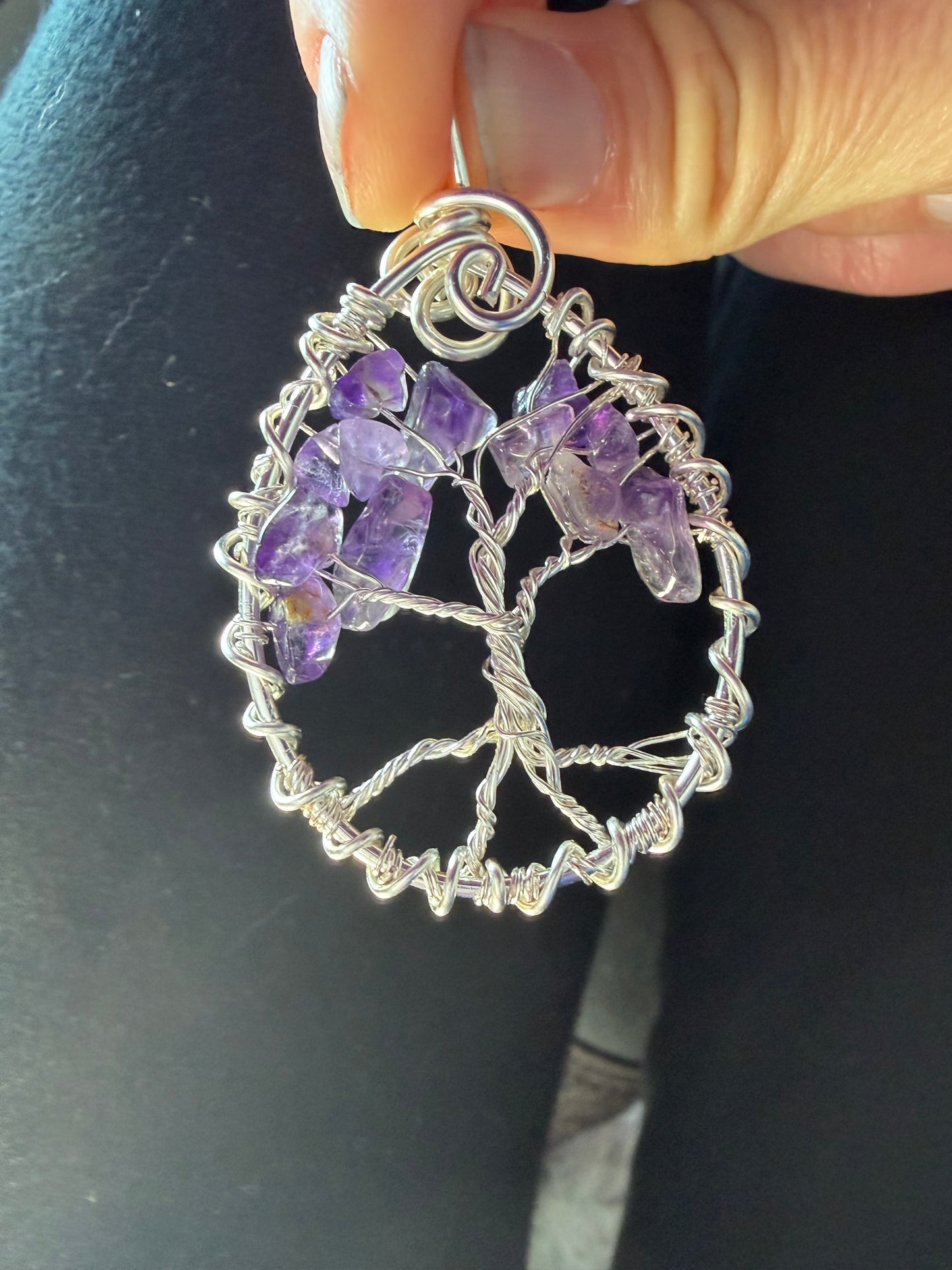 Amethyst Wisdom Tree of Life Pendant