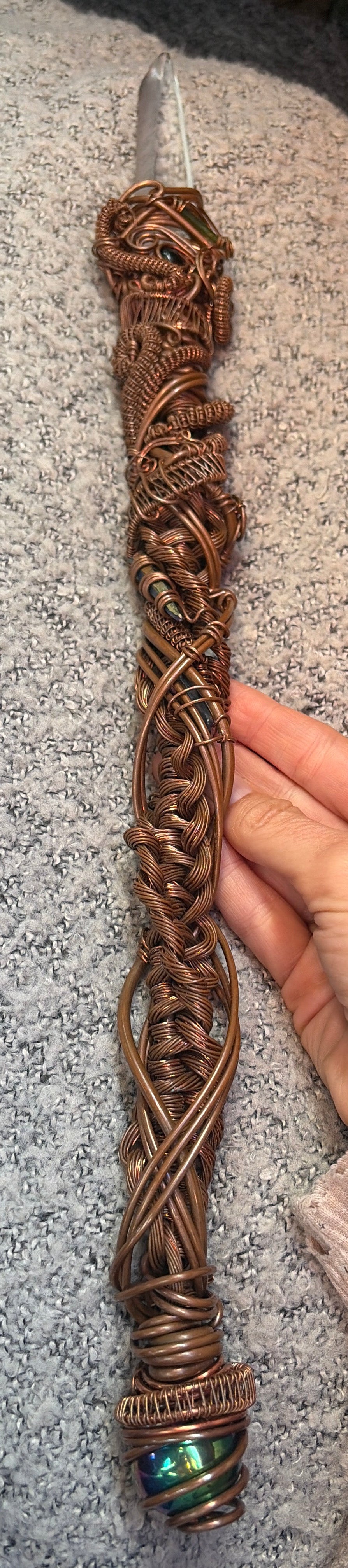 🐍 Kundalini Awakening Lemurian Crystal and gem Wand