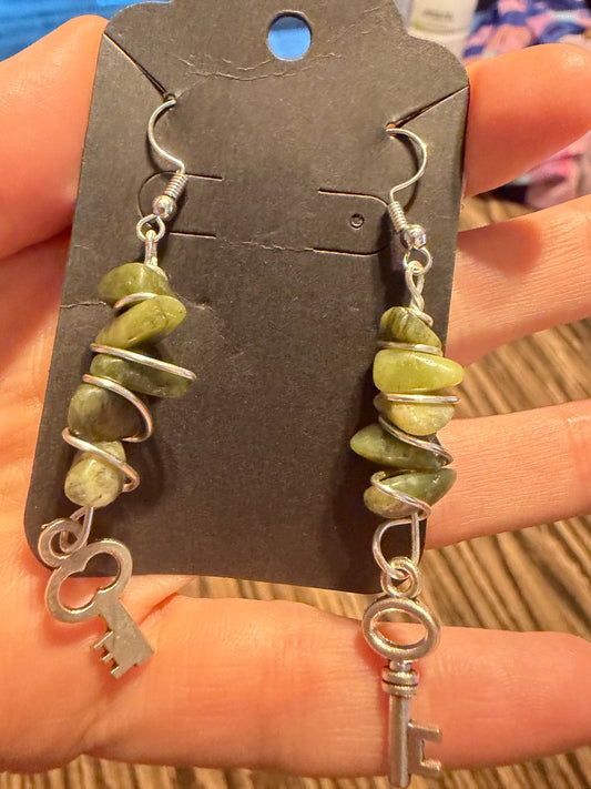 Jade key 🔑 earrings