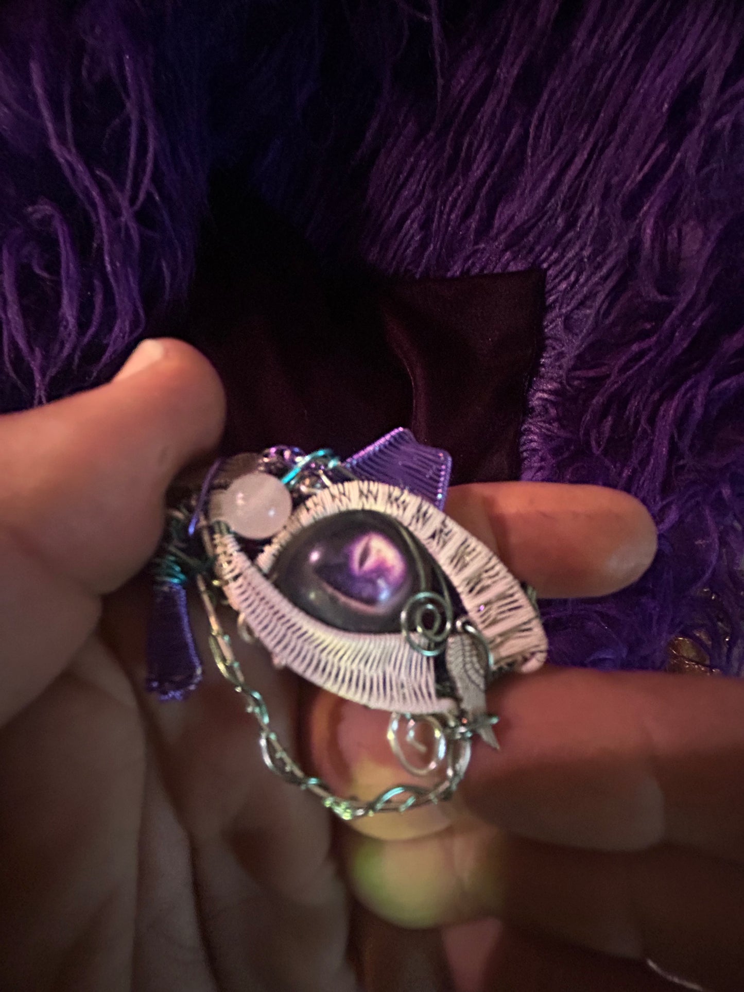 All seeing eye purple dragon of infinite possibilities pendant