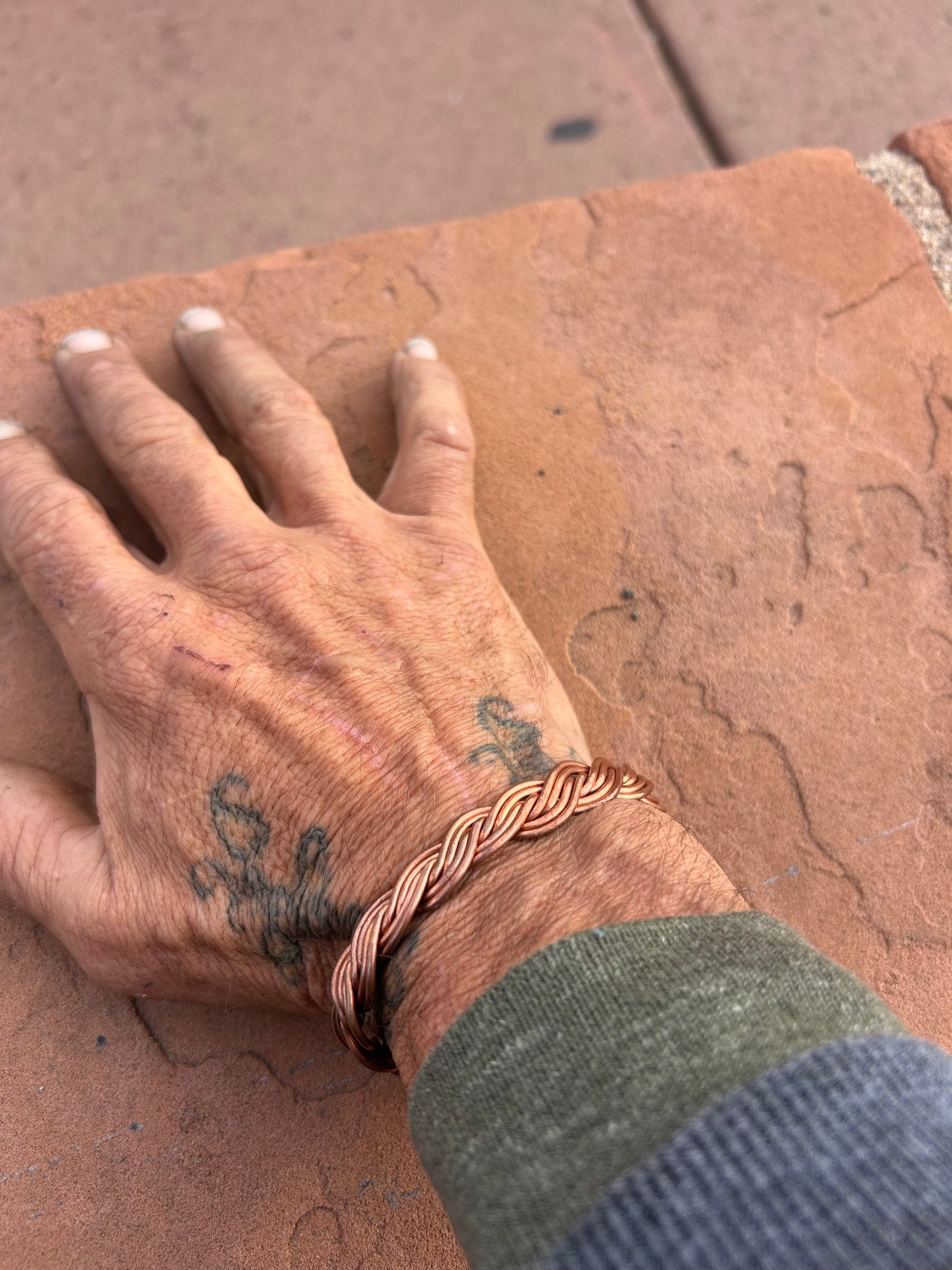 Real pure woven copper bracelet for healing support