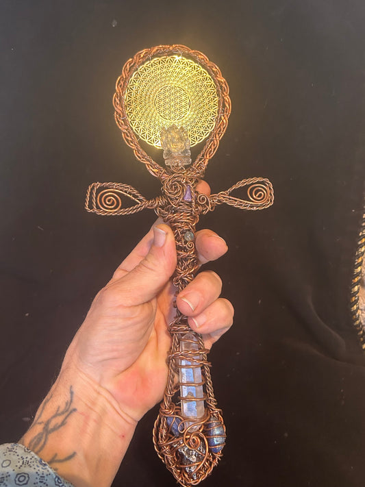 Ganesha mover of obstacles crystal ankh wand