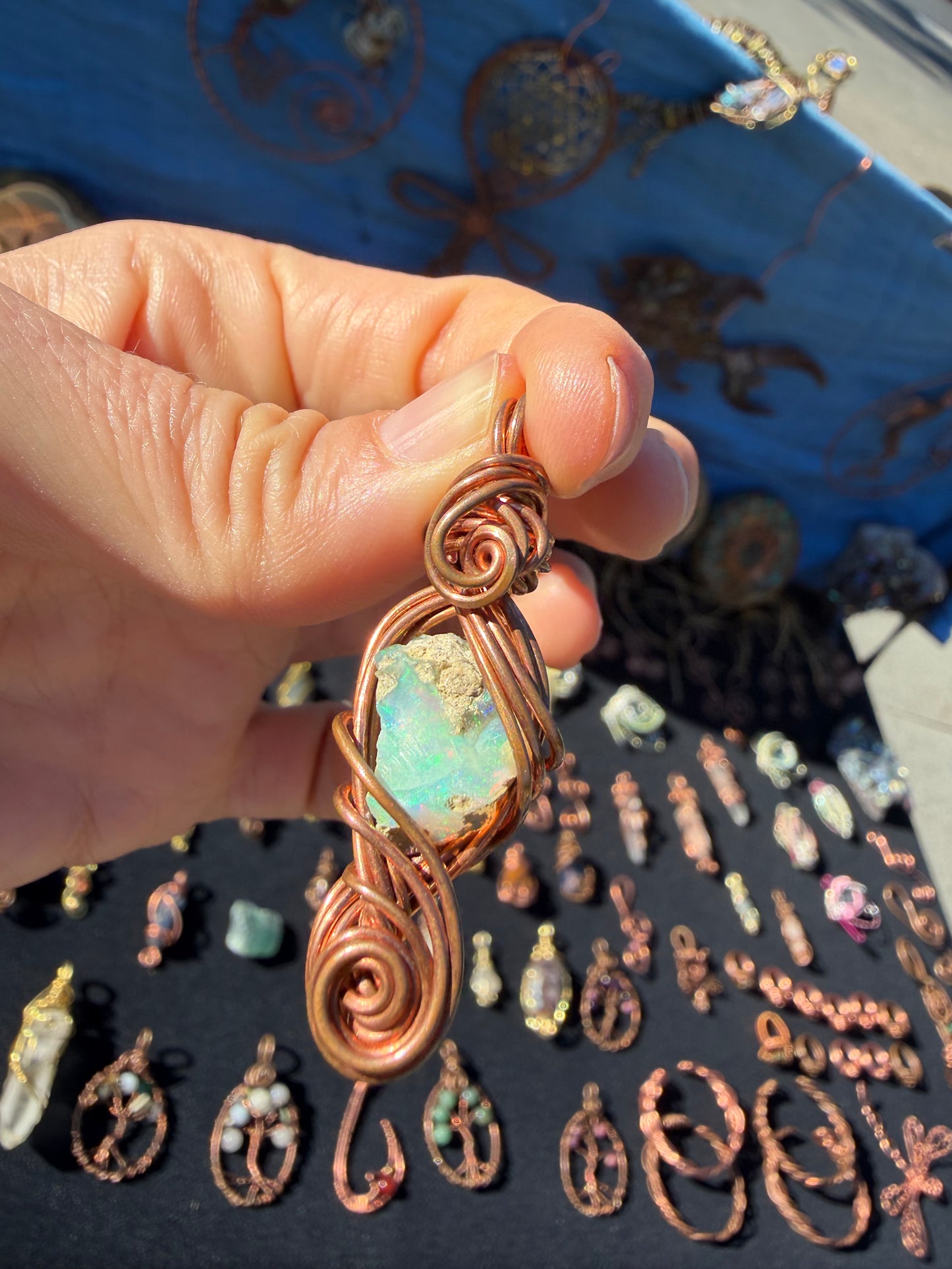 Australian Opal Copper Pendant: The Prism of Truth & Protection