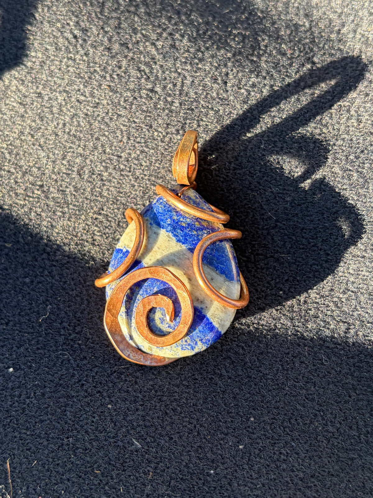 Lapis lazuli copper pendant