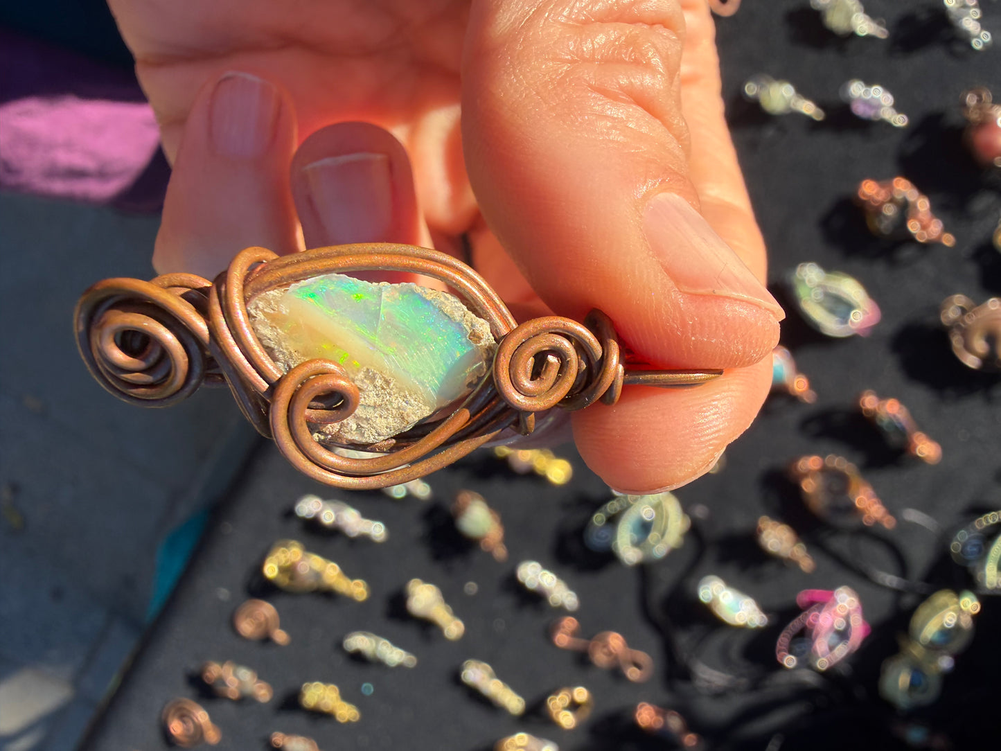 The Ocean-Flame Opal Pendant
