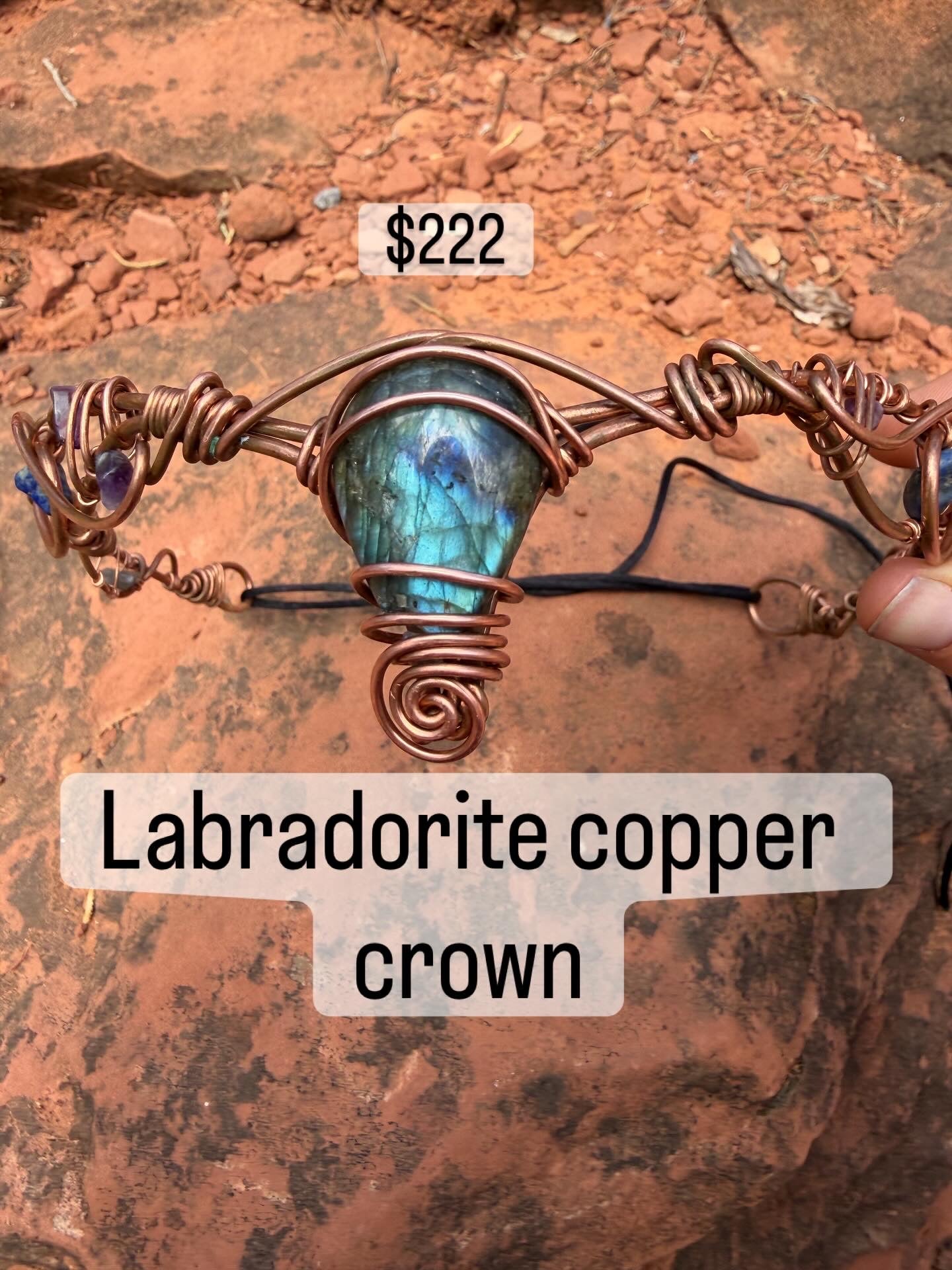 Copper labradorite Headpiece