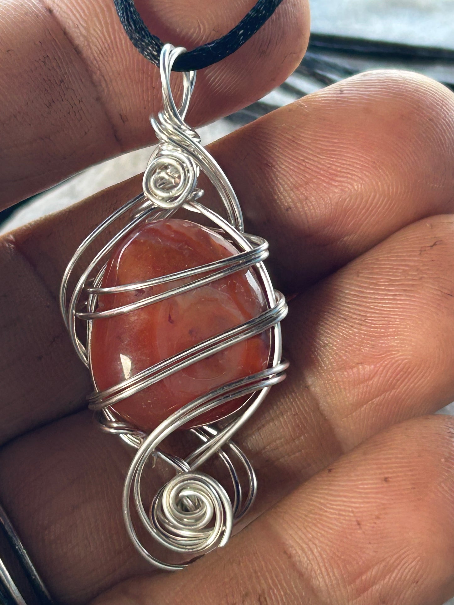 Carnelian agate pendant for your creative self