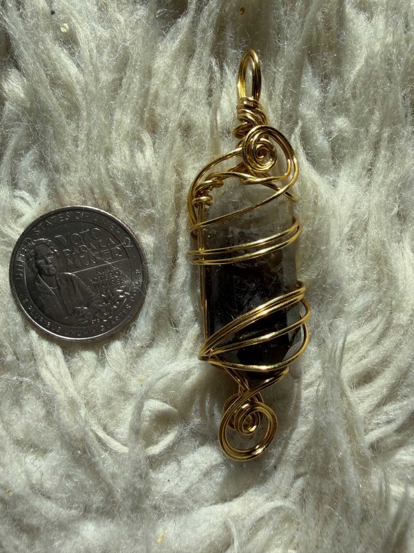 Smoky Quartz Grounding Coil Pendant
