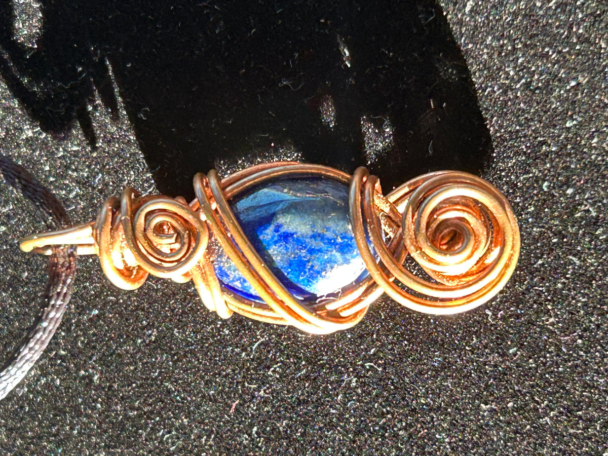 Lapis communications necklace pendant