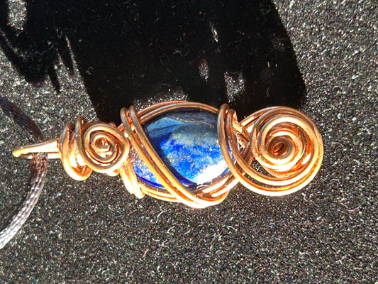 Lapis communications necklace pendant