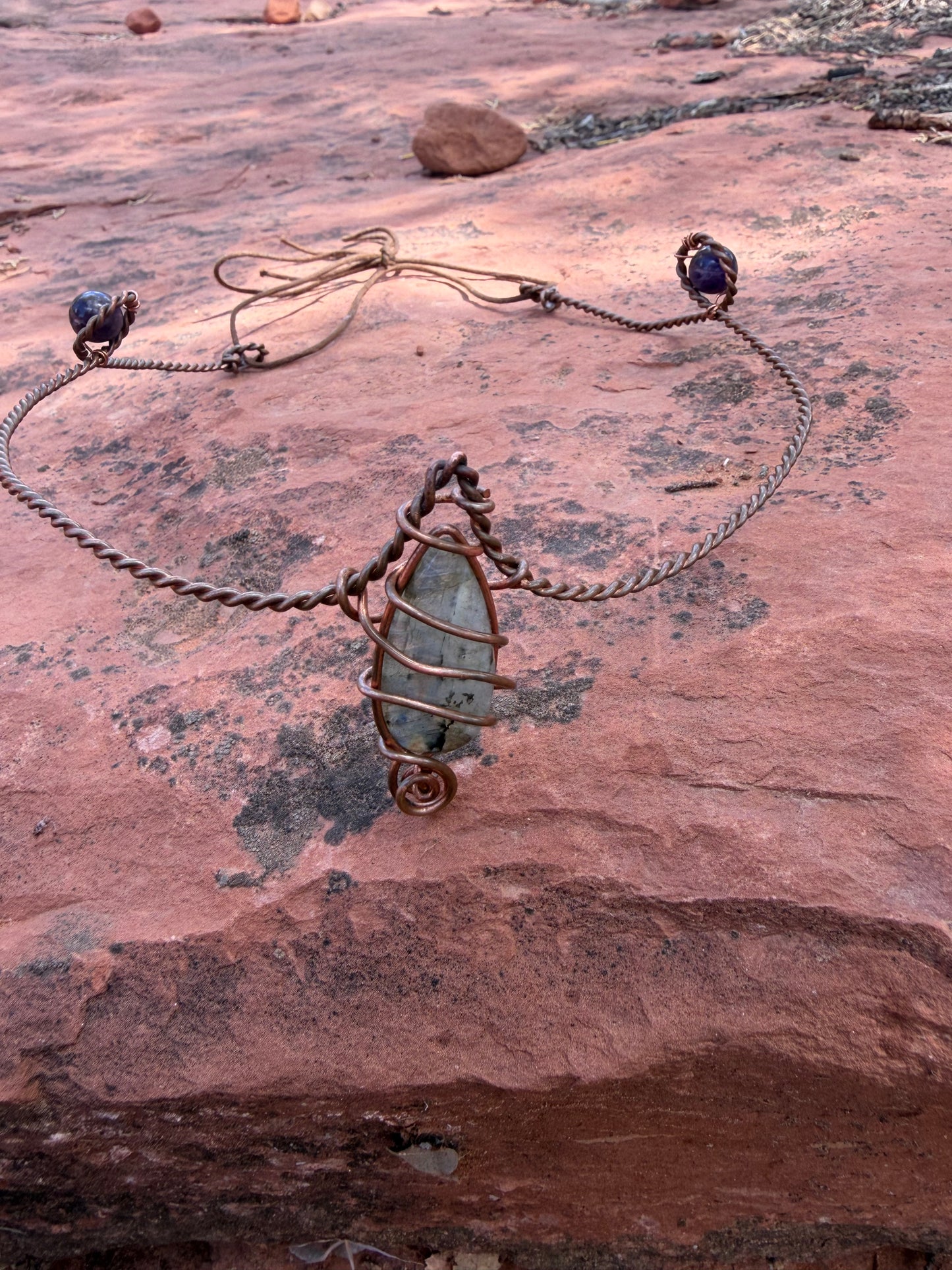 Copper Cupid length labradorite crown